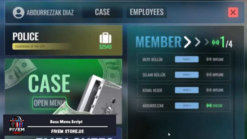 Beautiful FiveM Boss Menu Script