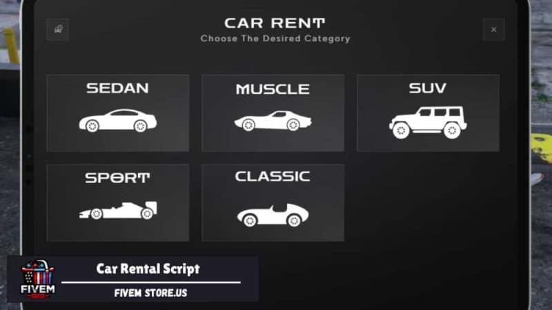 Beautiful Car Rental Script FiveM