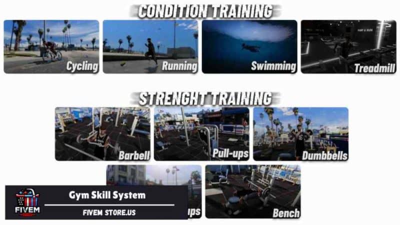 Beautiful FiveM Gym Skill System
